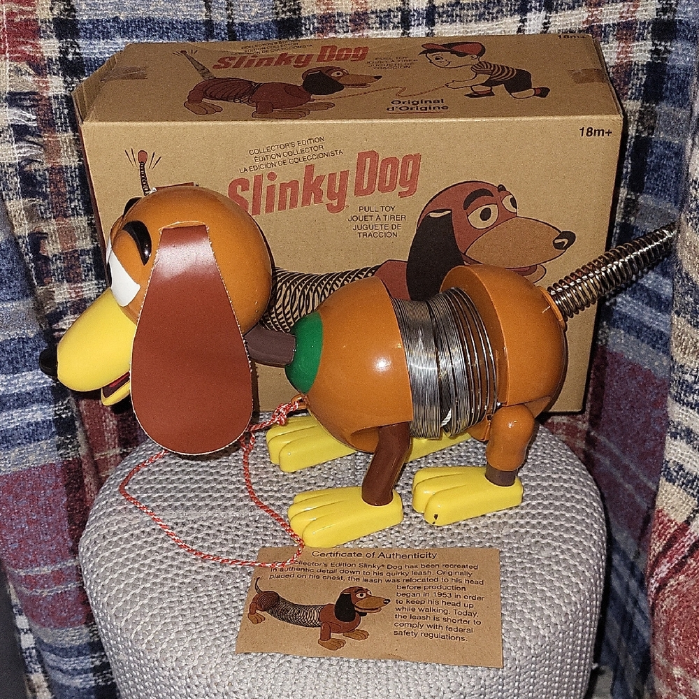 Slinky Dog Pull Toy - Brown and Yellow